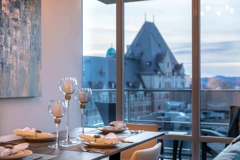 Dining area looks over the epic Empress Hotel!