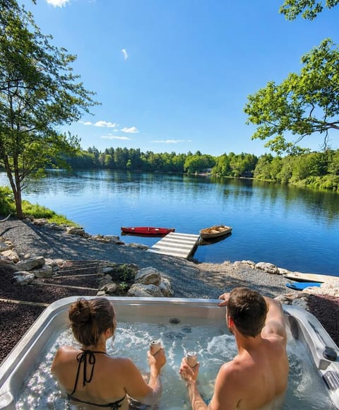 Hot tub views of the private and serene Round Pond.