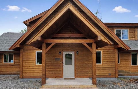 Front of the Kenai River home in Soldotna, Alaska.