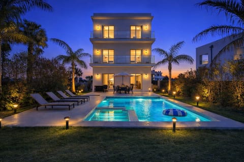 Tropical backyard escape with heated pool