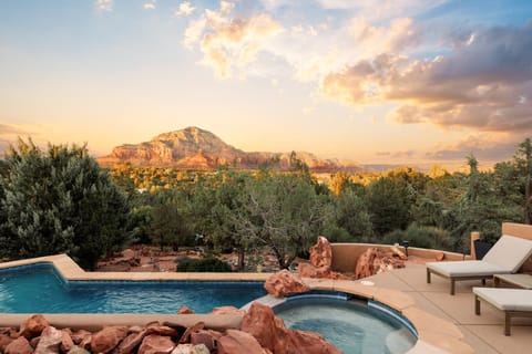 [Home 1] Heated pool and spa with incredible red rock views.