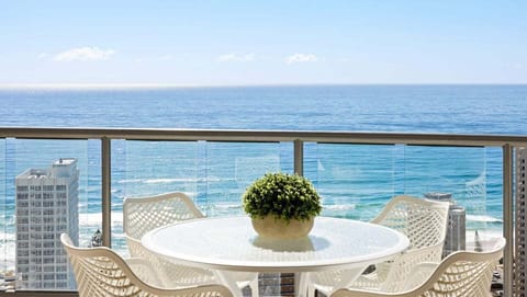 Sweeping ocean views from high above Surfers Paradise