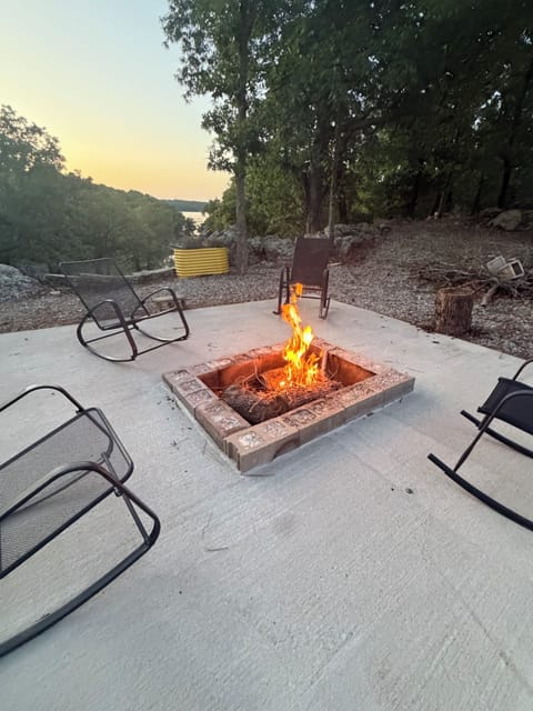 Open fire pit overlooking the lake, one of many beautiful spaces at BuffalOasis