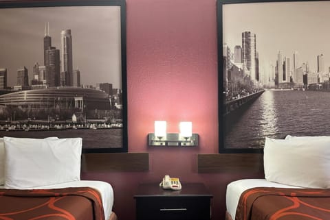 Desk, blackout drapes, iron/ironing board, cribs/infant beds