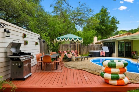 Welcome to your private oasis, where vacation mode is always ON. Relax in the hot tub, grill your favorites, dine outdoors, and make a splash in this perfect backyard retreat. Get ready to soak up the sun and create unforgettable summer memories!