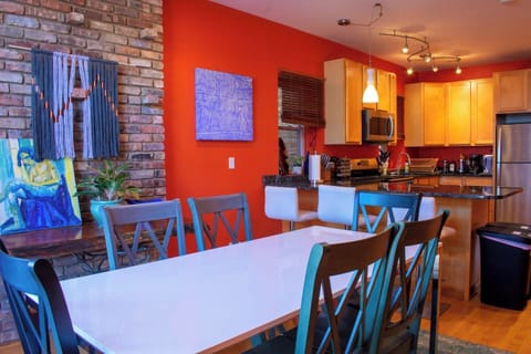 Bright kitchen and dining area with room to gather
