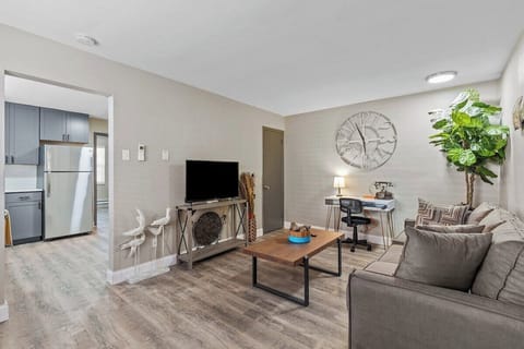 Living room — two couches, smart TV, room for two