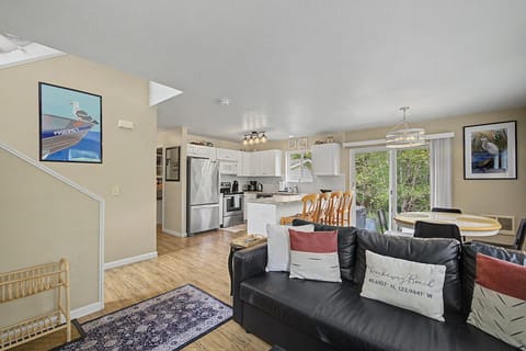 Open living and dining area