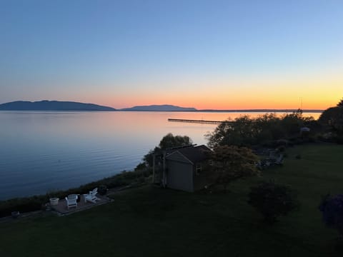 San Juan islands and pier from balcony