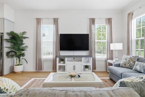 Cozy sofa area perfect for movie nights