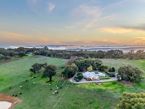 Expansive countryside views across 15 private acres.