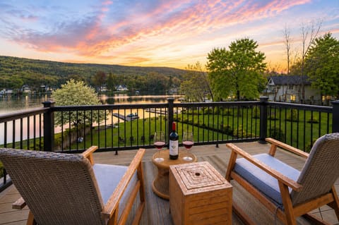 Panoramic mountain and sunset views