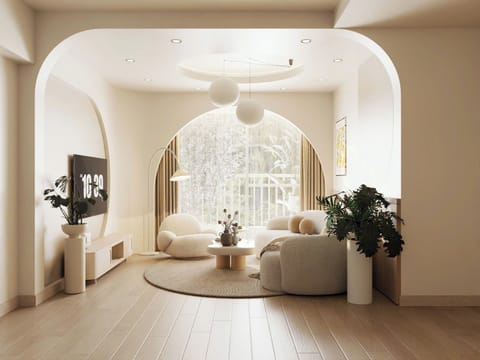 Deluxe Apartment, Balcony, City View | Living area