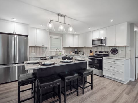 Great gourmet kitchen and gathering spot. All new appliances. Well stocked.