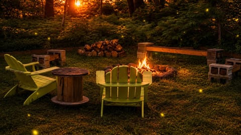 fireflies by the firelight