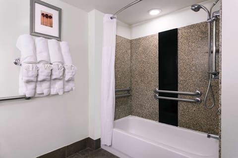 Room, 1 King Bed, Accessible, Non Smoking (Mobility, Tub w/ Grab Bars) | Bathroom | Free toiletries, hair dryer, towels