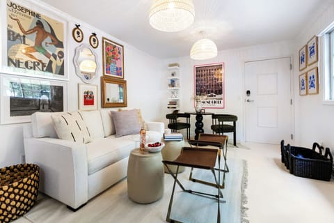 Enjoy meals or morning coffee in the cozy dining space, then easily transform the pull-out couch into extra sleeping accommodations for additional guests.