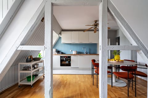 Comfort Apartment, Non Smoking, Bathtub | Private kitchen | Coffee/tea maker, electric kettle, highchair, freezer