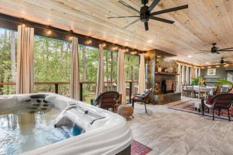 Hot tub in family room