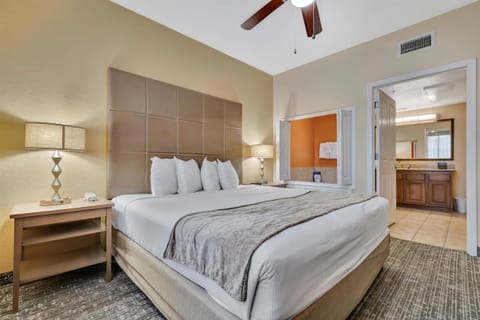 King bed and in-suite bathroom