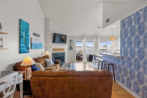 PC631: Coastal Cool | Living Area - Fireplace Not Available for Guest Use