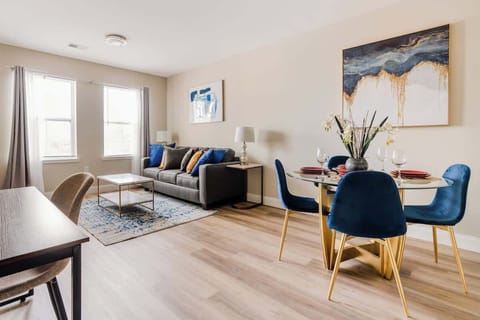 Open and comfortable living and dining room with a Sleeper sofa for additional sleeping space.
