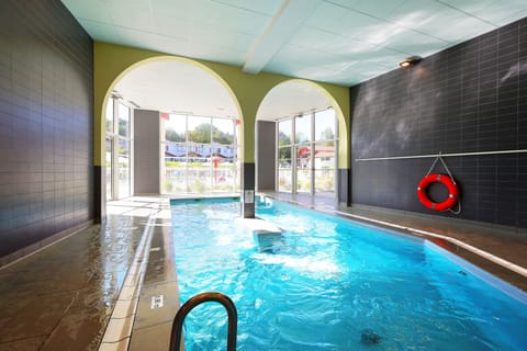 Rain or shine, the indoor heated pool keeps the fun going — perfect for a morning swim or a quiet dip away from the summer crowds.