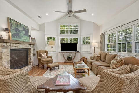Living Room | Fireplace & TV | Multiple Seating Areas