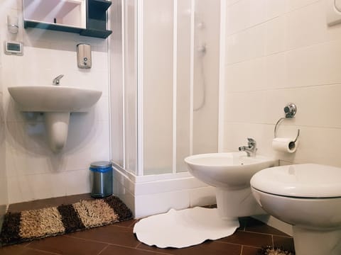 Shower, free toiletries, hair dryer, bidet