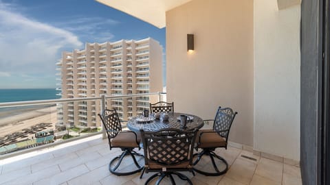Dining table on balcony