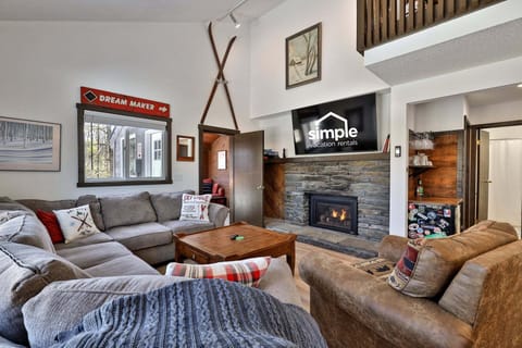 Stretch out for a film while the fire warms the room.