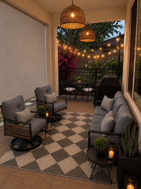 Side patio is shaded! Perfect for morning coffee, evening glass of wine, BBQ.