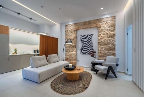 Bright Open-Plan Living Room with Smart TV