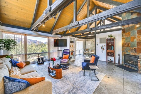 Living Room | Sofa & Armchairs | Fireplace & Mountain Views