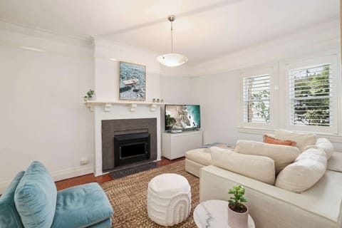Gas fireplace in the living room