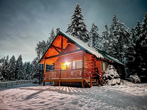 Crescent Moon Cabin in winter.