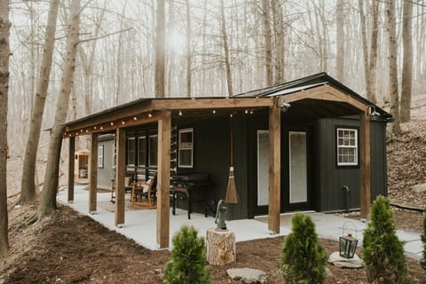 The Cabin sitting in a peaceful woodland setting