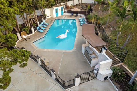 Private pool surrounded by tropical greenery
