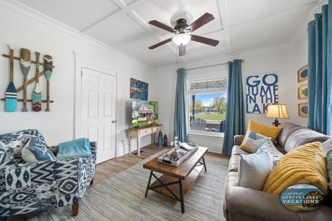 Living room with Queen pull out sleeper sofa