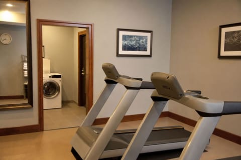 Fitness center with cardio equipment and treadmills.