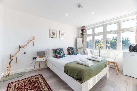 Bright, modern studio bedroom.