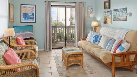 Welcome to The Retreat at Lei Lani! This couch folds out to a bed for some extra sleeping space at night–perfect for the early risers or the loud snorers.