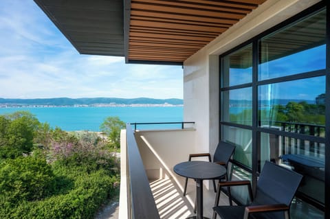Deluxe Triple Room, Balcony, Partial Sea View | Minibar, desk, WiFi (free)