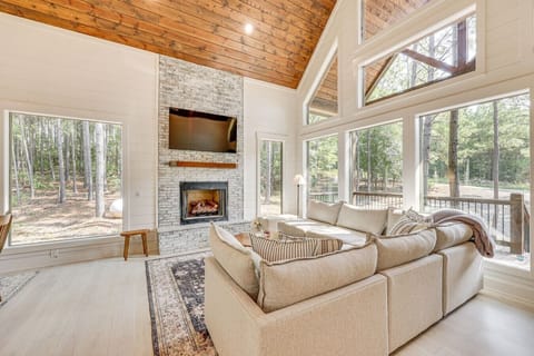 Living Area 1 | Stone Fireplace | Sectional Seating