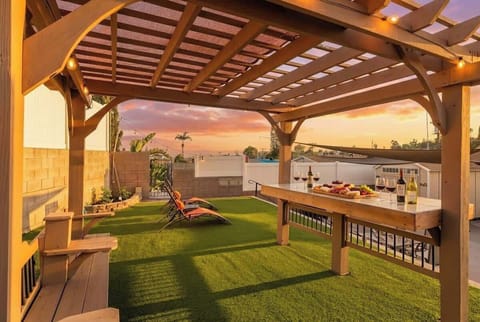 Sunset patio perfect for outdoor dining 🌅🍷