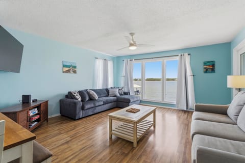 living room, grey sofa is a hide a bed