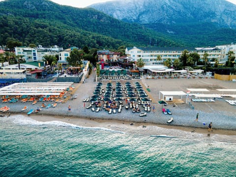 Private beach, sun loungers, beach umbrellas