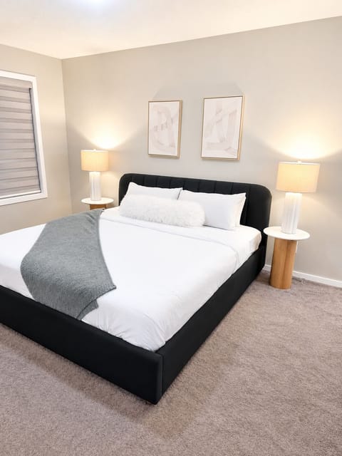 Main ensuite (king bed) with walking closet and attached bathroom 