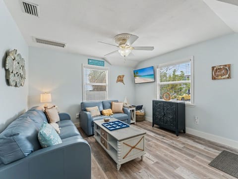 Spacious Living Room with Smart TV