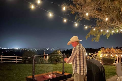 BBQing in the backyard
